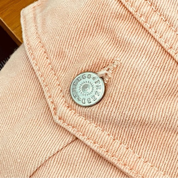 FREEGO Peachy Customized Short Sleeve Oversized Cropped Denim Jacket S - Picture 9 of 12